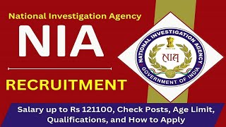 NIA Recruitment 2023 Notification  NIA New Vacancy 2023  NIA Cyber Forensic Examiner Bharti 2023 [upl. by Aible]