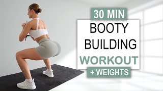 30 Min BOOTY BUILDING WORKOUT  Weights  Grow your Glutes  No Jumping No Repeat [upl. by Mauricio]