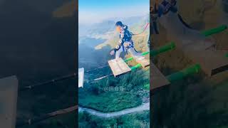 🍋Bungee jumping highaltitude challenges🧚‍♀️🧚‍♀️This is the feeling of flyingshorts funny [upl. by Margherita650]