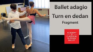 Ballet lesson barre adagio turn en dedans training Academy of Classical Russian Ballet The Hague [upl. by Avie]