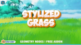 Create Stylized Grass in 1 minute in Blender  Geometry Nodes  Free Addon  Shift 4 Cube [upl. by Yatnod604]