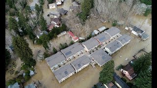 Drone views of Russian River flooding in Guerneville [upl. by Moyna]