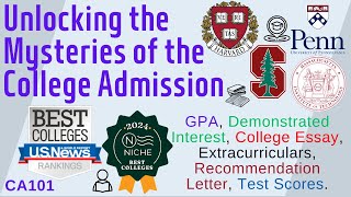 CA101  College Admissions Part 18  College Ranking US News Niche [upl. by Gainer]