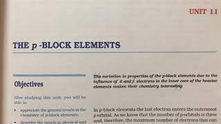 Ch 11 The p  block Elements Class 11 Ncert reading only Chemistry [upl. by Faludi]