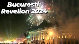 Artificii Revelion 2024 Piata Constitutiei Bucuresti • 4K [upl. by Strang]