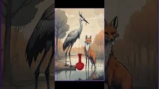 The Fox and a Crane  Animated Moral Story  Shorts for Kids  kidslearning panchatantratales [upl. by Kirschner]