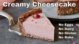 Vegan NoBake Cheesecake GlutenFree Refined SugarFree Easy [upl. by Ahsian571]