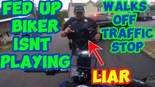 Cop harasses fed up biker and biker walks off traffic stop [upl. by Kraska945]