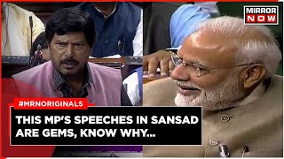 Ramdas Athawale Funny Speech  From Making PM Modi Sonia Gandhi Laugh To Calling Kharge Villain [upl. by Anitsua155]