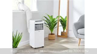 OCEANIC  Climatiseur mobile 2050 W  7000 Btu  Déshumidificateur  Programmable  OCEACLIM700W3 [upl. by Htaeh]