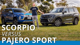 2023 Mahindra Scorpio v Mitsubishi Pajero Sport Comparison  India’s new budget offroader compared [upl. by Nayrbo23]