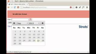 Struts2 jQuery Plugin Date Picker [upl. by Jasun]