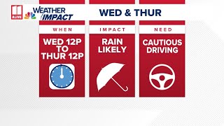 Weather Impact Alert  Heavy rain coming to parts of north Georgia Wednesday and Thursday [upl. by Yevi]