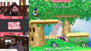 Mang0 Falco vs Aklo Fox  Melee Singles Winners QuarterFinal  Full Bloom 2024 [upl. by Ennagrom]