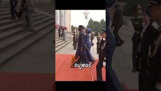 Pékin Arrivée du couple présidentiel au palais de Pékin  Bassirou Diomaye Faye et son épouse [upl. by Montagu571]