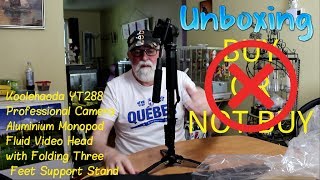 Unboxing Koolehaoda YT288 Professional Camera Aluminium Monopod  FR [upl. by Trinl]