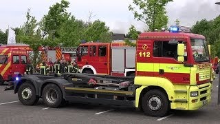 GROSSBRAND BEIM GOLFCLUB  LAGERHALLE IM VOLLBRAND  GROSSALARM EINSATZKRÄFTE KREIS METTMANN [upl. by Murphy]