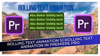 Rolling Text Animation Scrolling Text Animation in Premiere Pro [upl. by Georges]