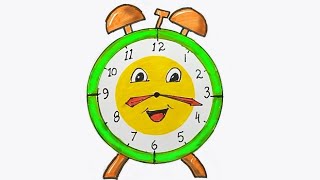 How To Draw a Clock kidsart art [upl. by Lozar]