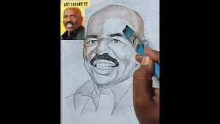 Hollywood actor Steve Harvey portrait drawing with watercolor Drawing painting sketch watercolor [upl. by Omissam639]