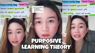 PURPOSIVE LEARNING THEORY  LATENT LEARNING  TOLMAN  LET REVIEW  CRUZITTA  VE NEIL VLOGS [upl. by Ahsemrak]