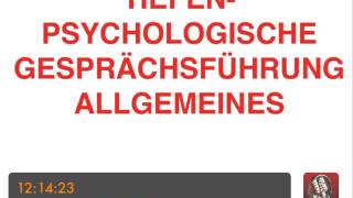 HP PSYCHOTHERAPIE AUSBILDUNG  Tiefenpsychologische Gesprächsführung Allgemeines [upl. by Nelyag]