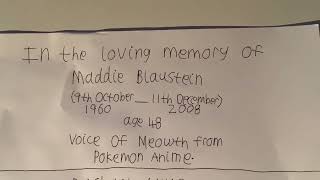 In the loving memory of Maddie Blaustein and Rachael Lillis [upl. by Cirre245]