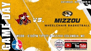 WCBB Mizzou Wheelchair Basketball vs Arkansas Rollin Razorbacks 111624 Broadcast 0670 [upl. by Nwahsed]