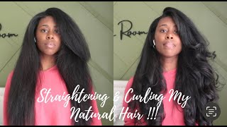 Straighten and Curling my Natural Hair [upl. by Sobel]