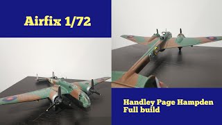 Airfix 172 Handley Page Hampden Full build [upl. by Nylorak]