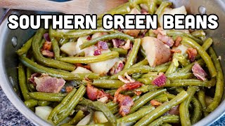 QUICK amp EASY SouthernStyle Green Beans with Bacon and Potatoes 🤤 shorts [upl. by Airahcaz842]