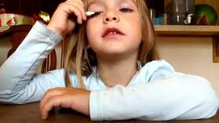 3 year old doing a makeup tutorial using crayons [upl. by Hall]