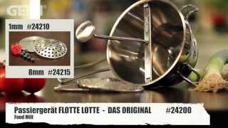 GEFU 24200 Food mill FLOTTE LOTTE 2 exch discs [upl. by Parik]