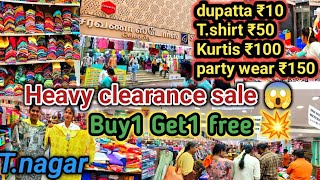 Saravana stores celebrity Tnagar 😍 heavy clearance sale Kurtis buy1get1 free 💥 start ₹10 onwards [upl. by Severin315]