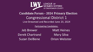 US Congressional District 1 Candidate Forum [upl. by Nivanod]