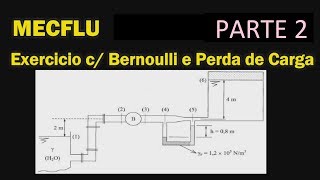 Mecflu Perda de Carga e Bernoulli EXERCICIO COMPLETO  parte 2 [upl. by Orsa]