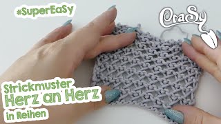 Strickmuster Herz an Herz  super einfach  english subtitles [upl. by Hillard]