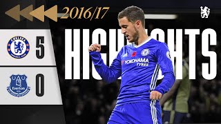 ⏪️ Chelsea 50 Everton  HAZARD BRACE helps thrash Toffees  HIGHLIGHTS REWIND  PL 201617 [upl. by Ardnazil334]