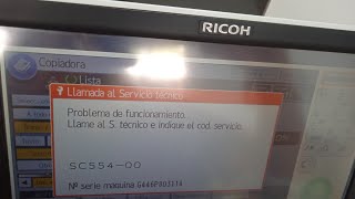 Error SC554 MPC306 RICOH COLOR [upl. by Ecinue]