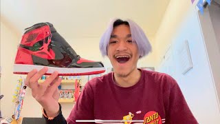 “Patent Bred” Air Jordan 1 Retro High OG Shoe Review GOAT shoe review [upl. by Malvia]