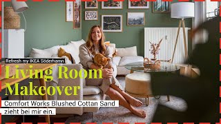 Vlog Wohnzimmer Makeover mit Comfort Works Brushed Cotton Bezug für IKEA Söderhamn Sofa  Katzen [upl. by Agnes]