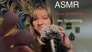 ASMR  Face Scratching Mic Scratching Dry Mouth Sounds [upl. by Anabella]