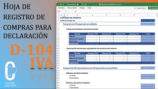 ⬇️ Descarga la hoja de registro de compras IVA Costa Rica 🇨🇷📈 [upl. by Coriss]