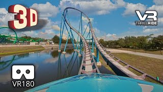 Mako 3D epic Roller Coaster VR  Get Ready To Be Amazed Front Row POV VR180 3D SeaWorld Orlando [upl. by Kimber]