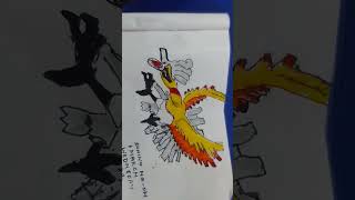 Shiny ho oh ka drawing Pokemon [upl. by Yrrab]