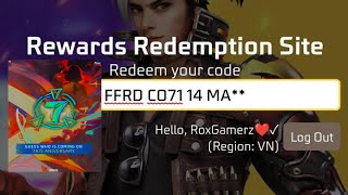 FREE FIRE REDEEM CODE FOR TODAY  FF REWARDS REDEEM CODE  FF REDEEM CODE TODAY [upl. by Aschim]