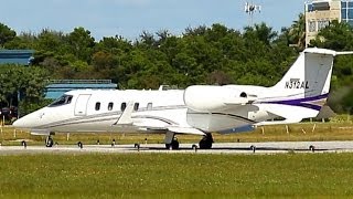 Learjet 60 Takeoff from Ft Lauderdale Executive Runway 8 101113 [upl. by Seaddon]