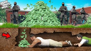 Franklin Hiding And Stealing Money Using Underground Tunnel in GTA 5 [upl. by Amahs]