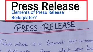 What Is Press Release In Business Communication Important Elements Of Press Release [upl. by Airbma327]