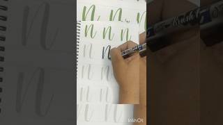 Capital N in calligraphy writing sankalphendletteringyoutube shortshandlettering [upl. by Atilol481]